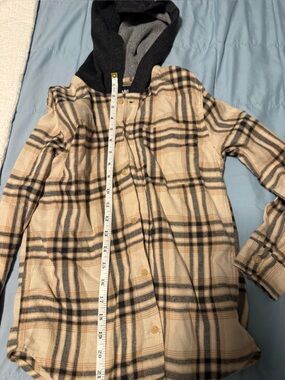Tony Hawk Beige and Black Plaid Button-Up Jacket